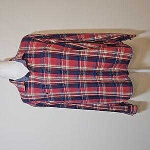 Tailor Vintage Shirt Flannel Richardson Plaid Longsleeve Button Down Red Blue L